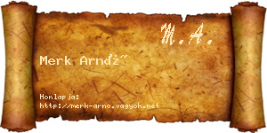 Merk Arnó névjegykártya